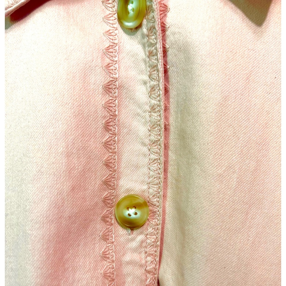 LC Lauren Conrad Pink Denim Chore‎ Jacket Embroidered Utility Crop Coat XS - Picture 3 of 8